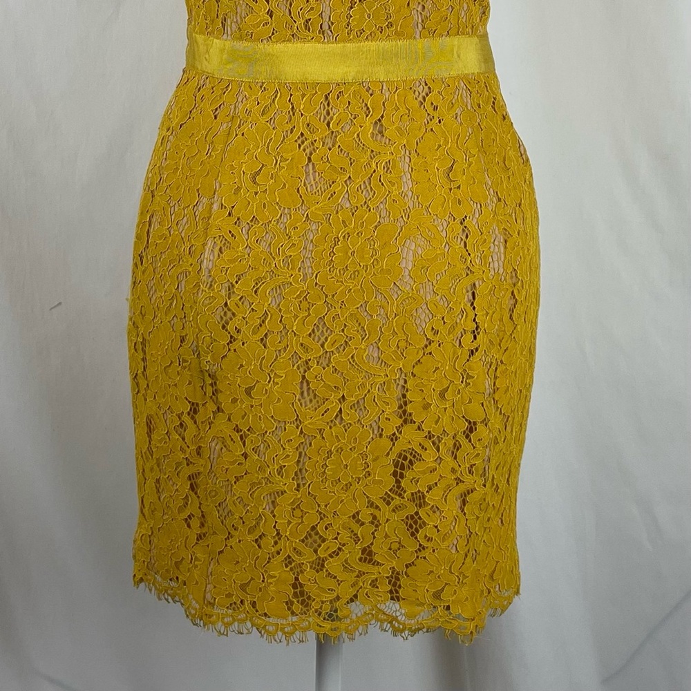 Endless Rose Mustard Lace Tie-Shoulder Mini Dress - Picture 7 of 14